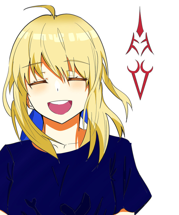 セイバー笑顔