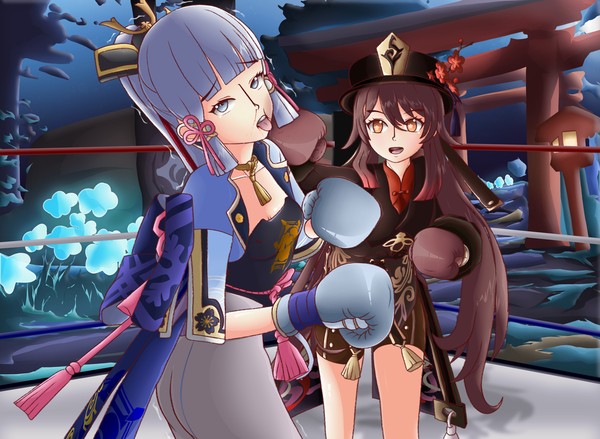 Ayaka Vs Hu Tao: Genshin Boxing