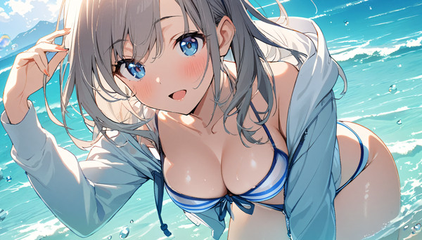 ビーチにて