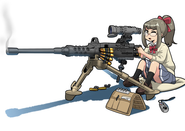 ブローニングM2で狙撃する女子高生