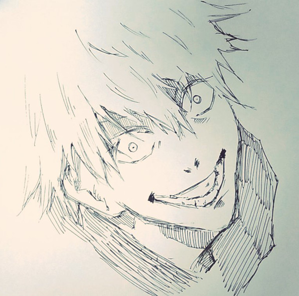 呪術廻戦 五条悟 模写 一発描き