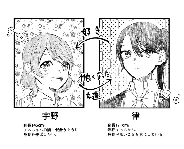【創作百合】身長差32cmとヘアアレンジ。