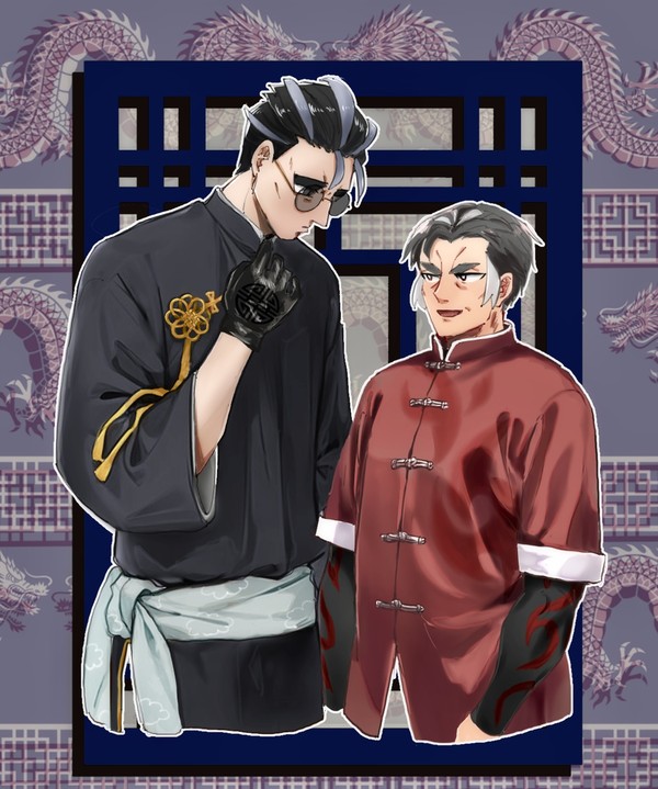 正反対のおじさんたち