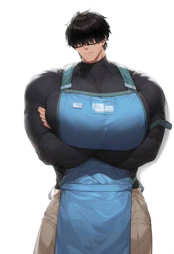 目隠れエプロン男
