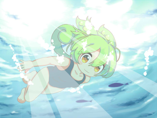 泳ぐずんだもん
