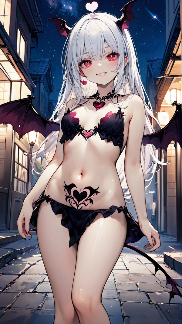 少女魅魔 銀髪ロング