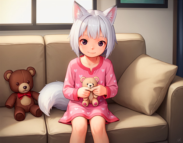 Eliska watching TV