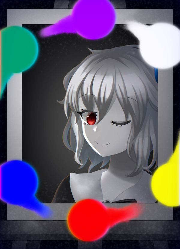 青い花飾りの少女
