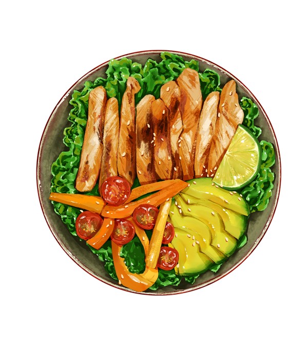 牛油果鸡胸肉蔬菜沙拉