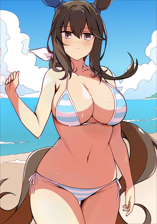 めちゃくちゃ汗かいてるアドマイヤベガ