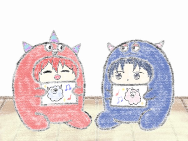 モンりくとモンいおのお絵描き
