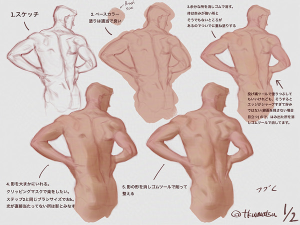 身体を描く（塗る）ときの作業手順まとめ