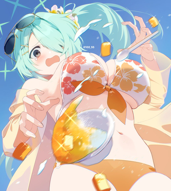 かき氷落としちゃったヒヨリ