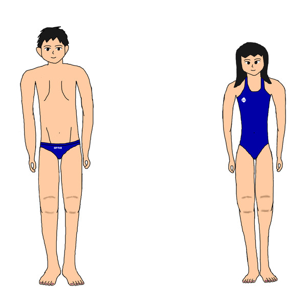隼高等学校の水泳部員