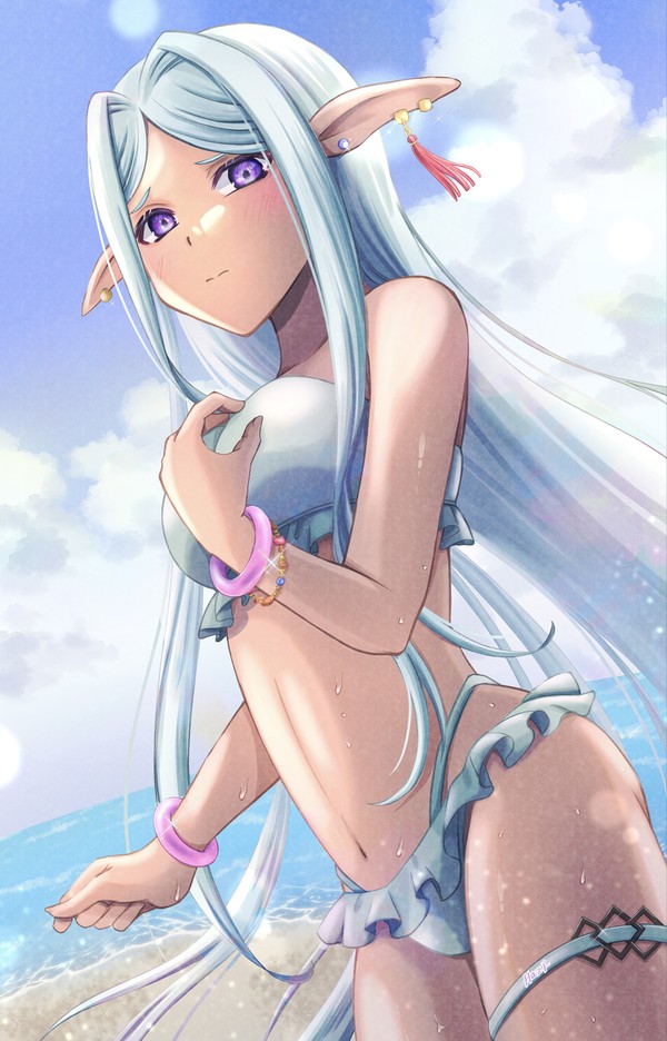 ダークエルフちゃん、初めての海