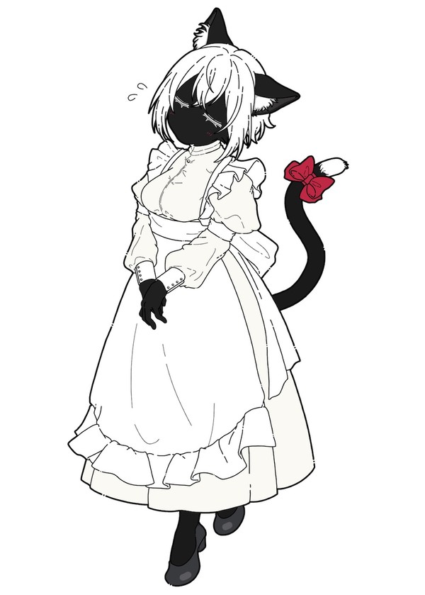 褒めたら照れる黒猫メイド
