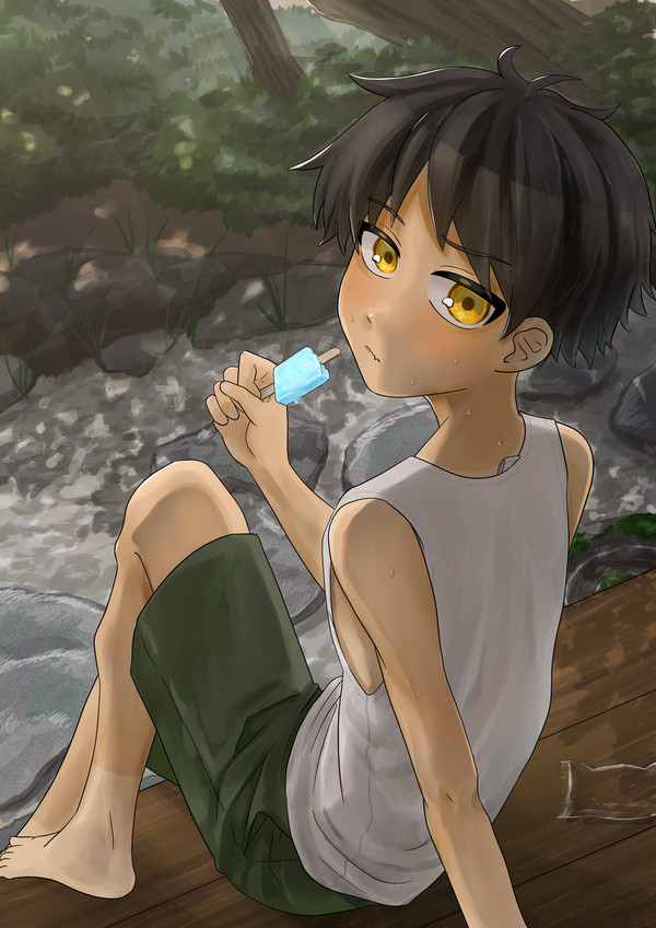 親戚の日焼け少年
