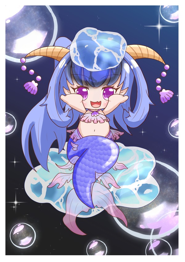 Q版摩羯(海神)星空泡泡
