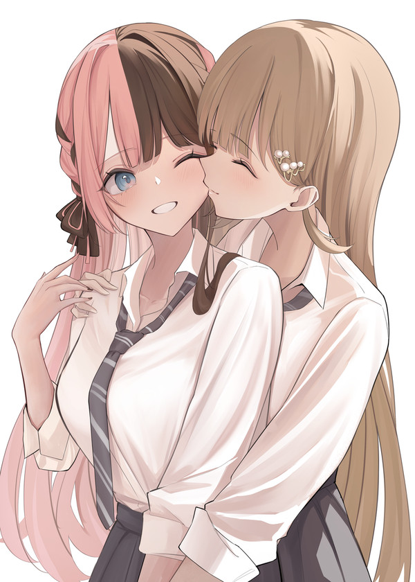 制服の2人