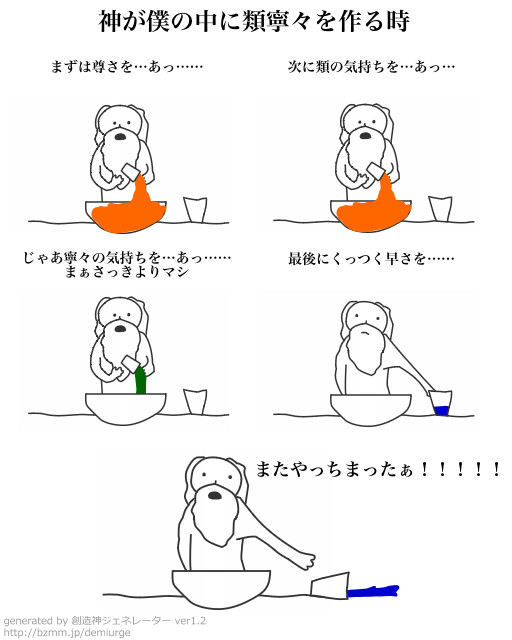 神が笑明の中に類寧々を作る時