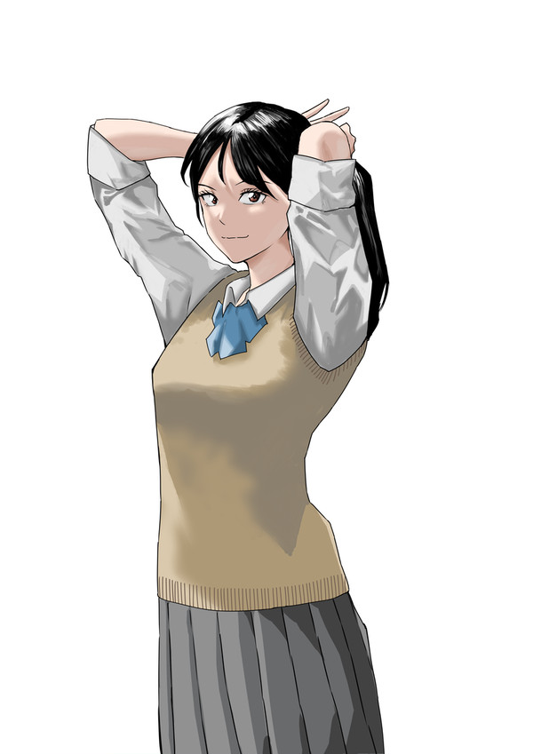 髪を結ぶ高校の先輩