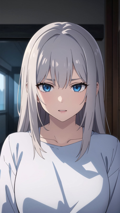 銀色の髪の女性