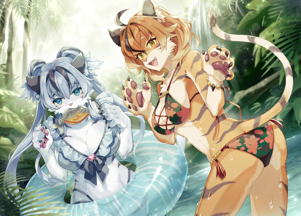 水着虎獣人
