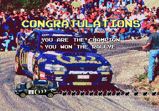WRC メガドライブ スバル 勝利画面