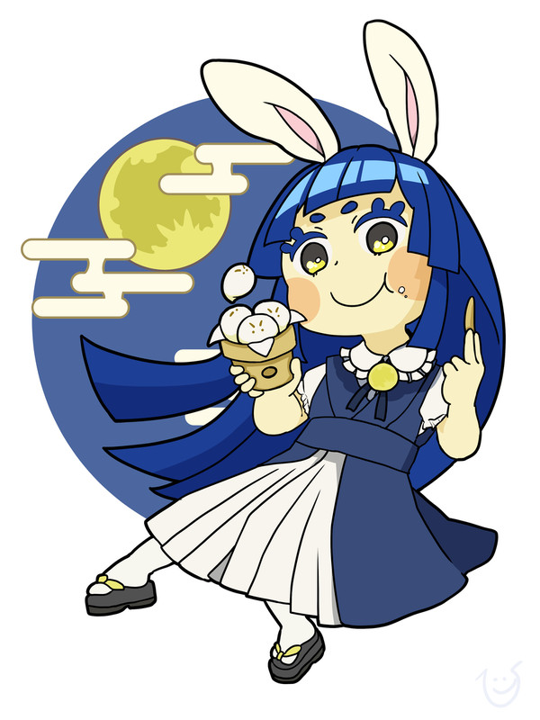 うさぎ娘とお月見団子