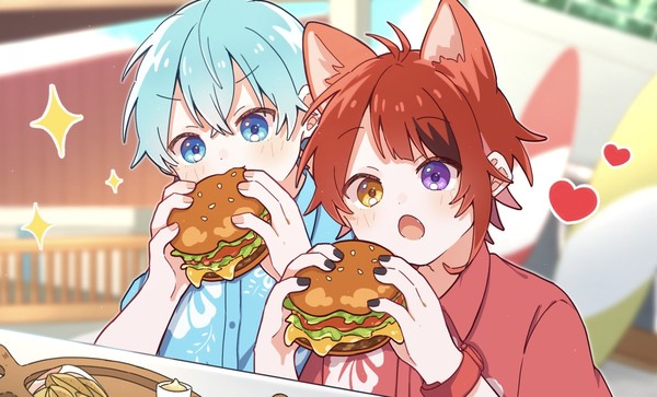 ころりーぬ❤️💙🍔✨