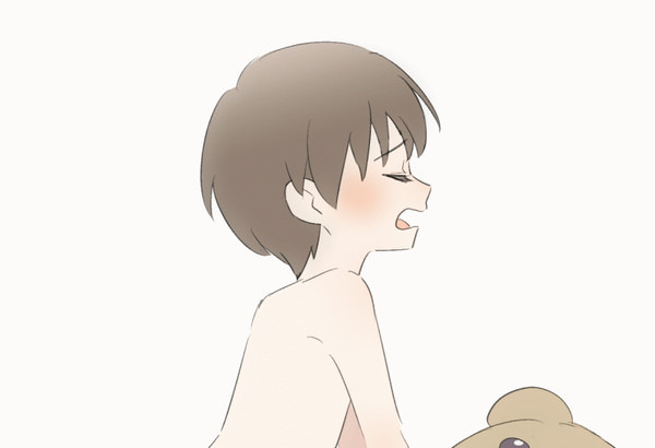 クマのぬいぐるみに擦り付けオナニー