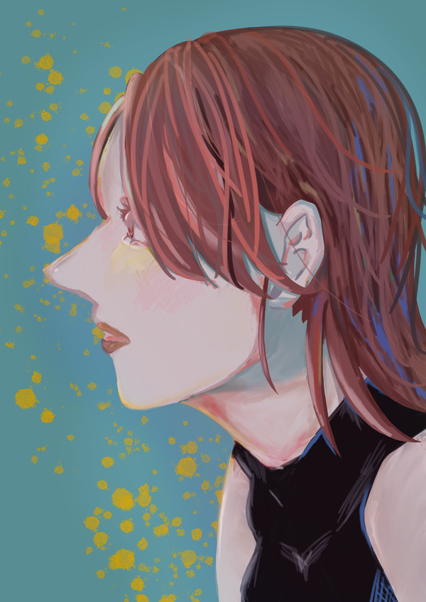鼻とんがり女の子