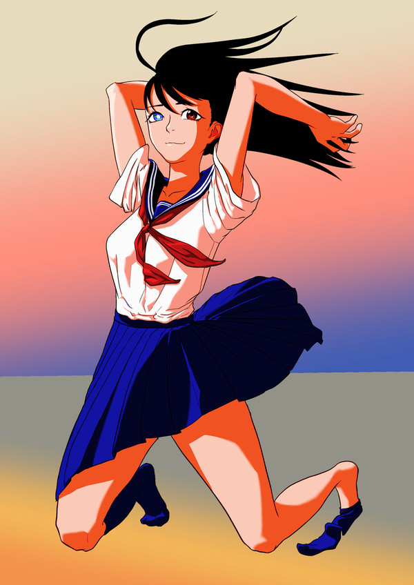 セーラー服の女子高生。