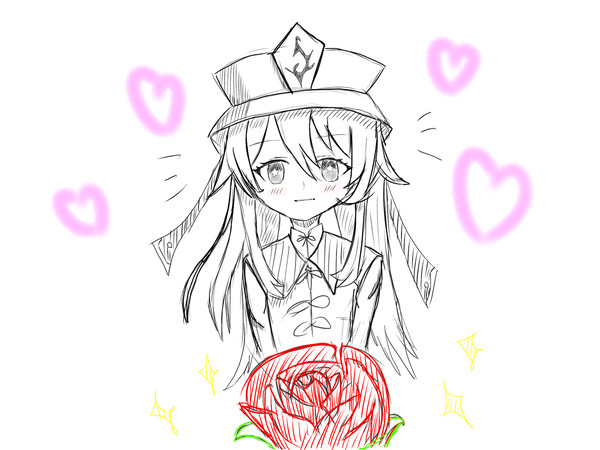 告白される胡桃　イラスト初心者