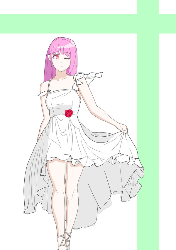 ピンクと白の女の子