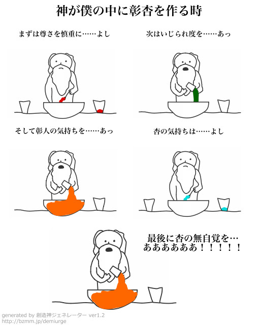 神が笑明の中に彰杏を作る時