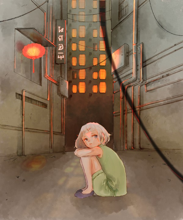 裏路地の夕刻