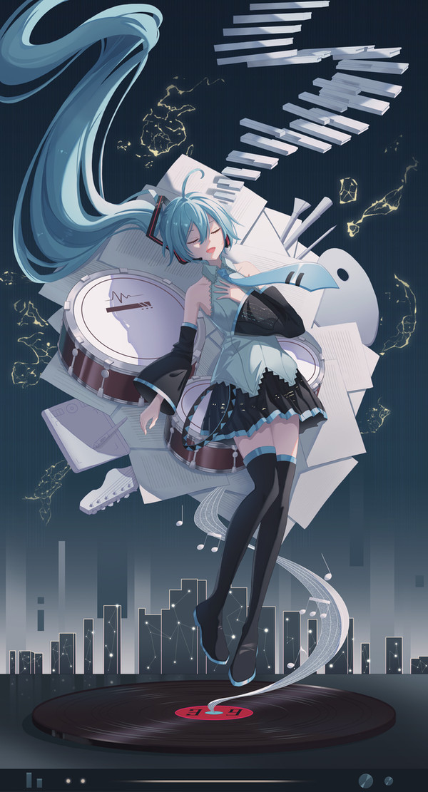 “单“马尾初音