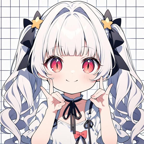 白髪ツインテール少女