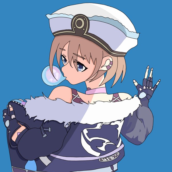 Blanny in silver wolf suit