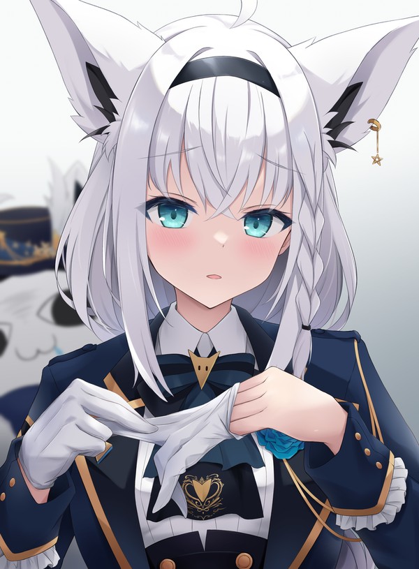 手袋を脱ぐフブさん