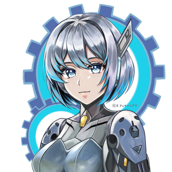 アンドロイドな女の子(キーホルダー用イラスト) - 1/1