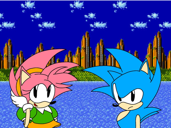 Sonic & Amy at Palmtree Panic