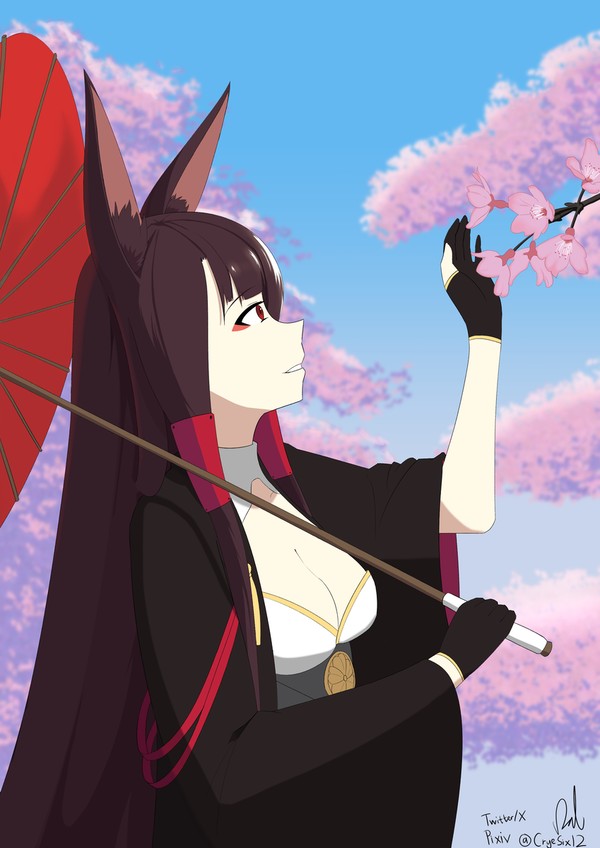 Under the cherry blossom