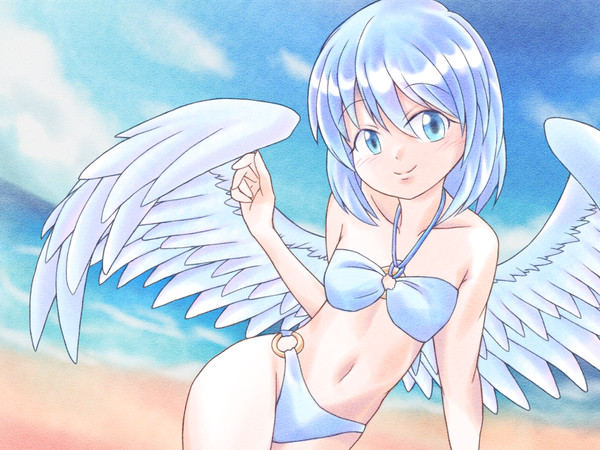 秋の水着青さん