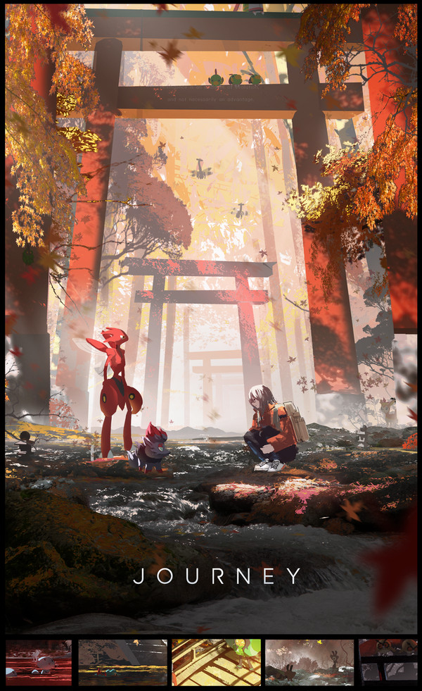 ポケモンと秋の森