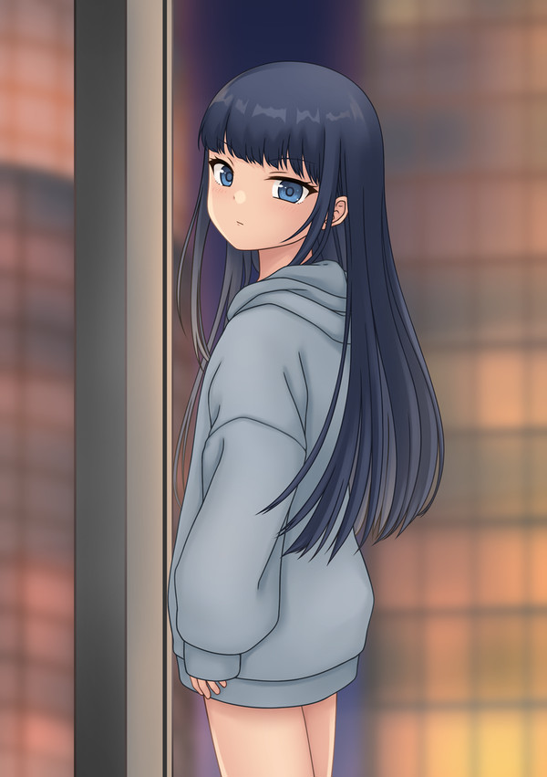 パーカー少女