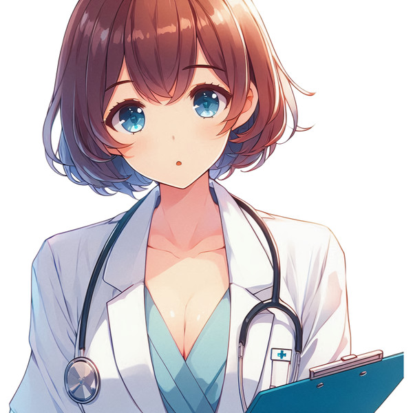 【11種・シルエット付き】女性医師素材