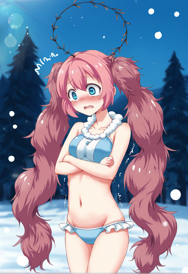 冬に水着のぎばさちゃん