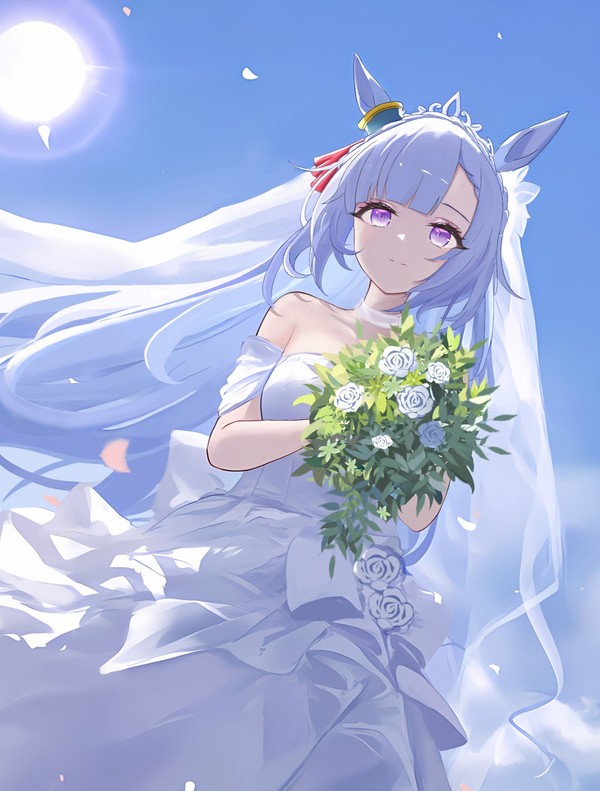 花の海での結婚式